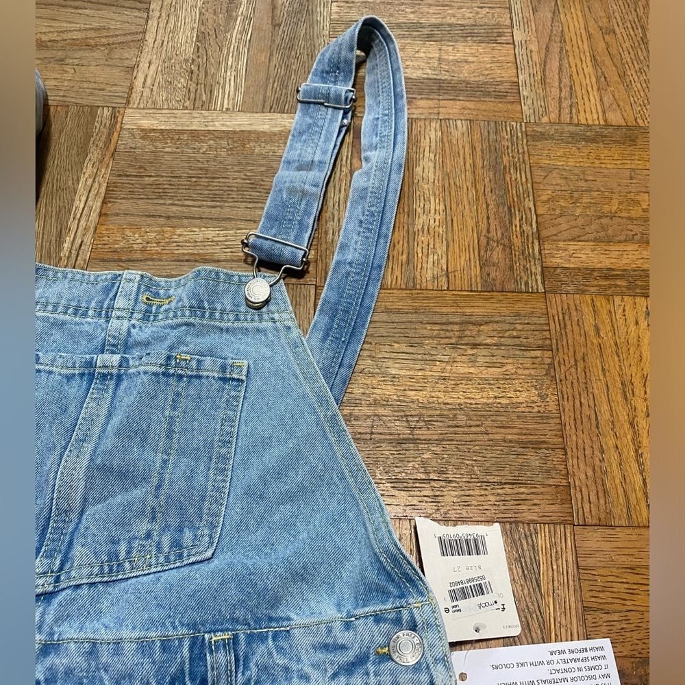 Free People Light Blue Denim Short Overalls - Picture 2 of 4